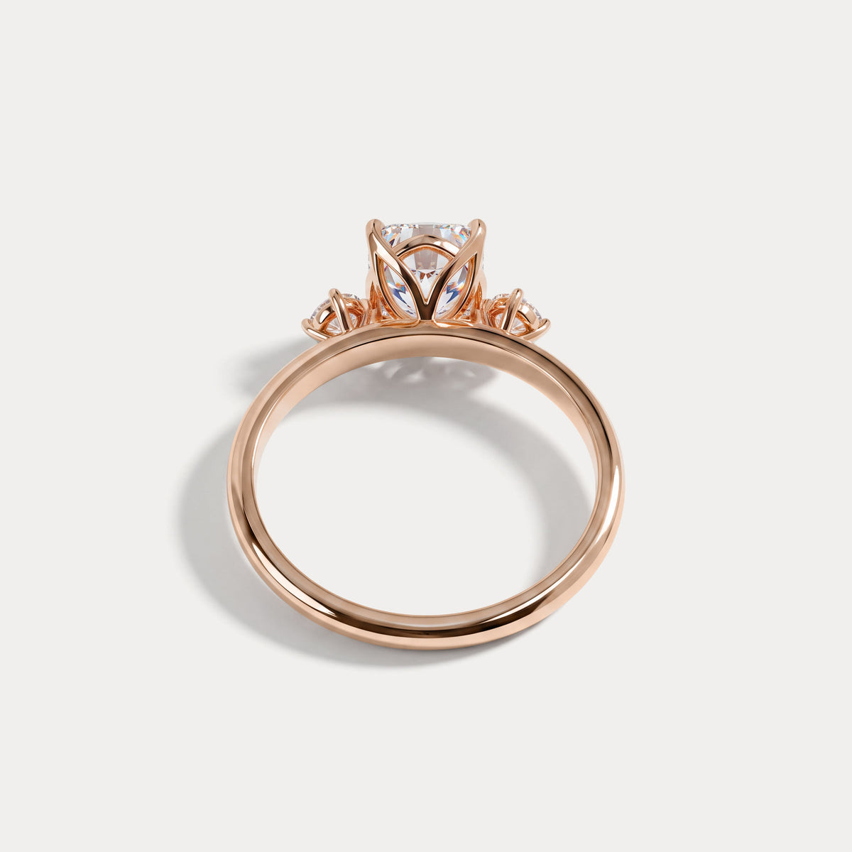 Manon丨Elongated Cushion Lab Diamond Three-Stone Engagement Ring - Rings