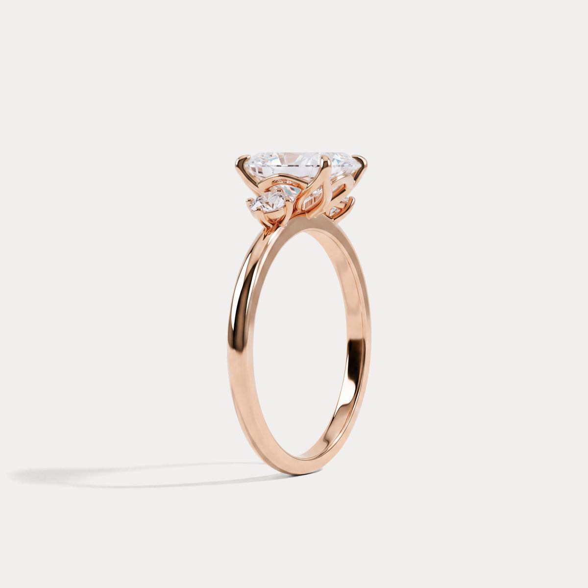Manon丨Elongated Cushion Lab Diamond Three-Stone Engagement Ring - Rings