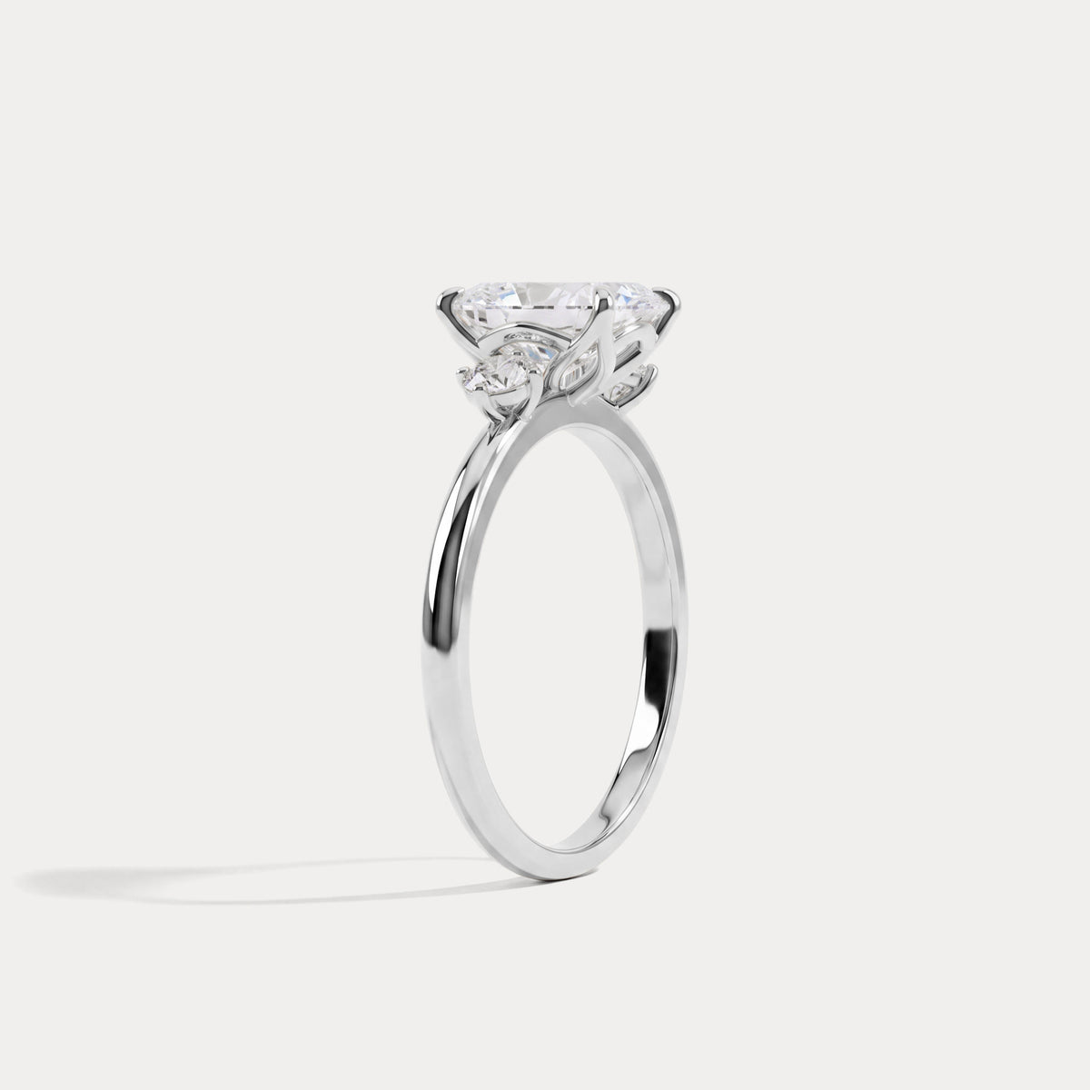 Manon丨Elongated Cushion Lab Diamond Three-Stone Engagement Ring - Rings