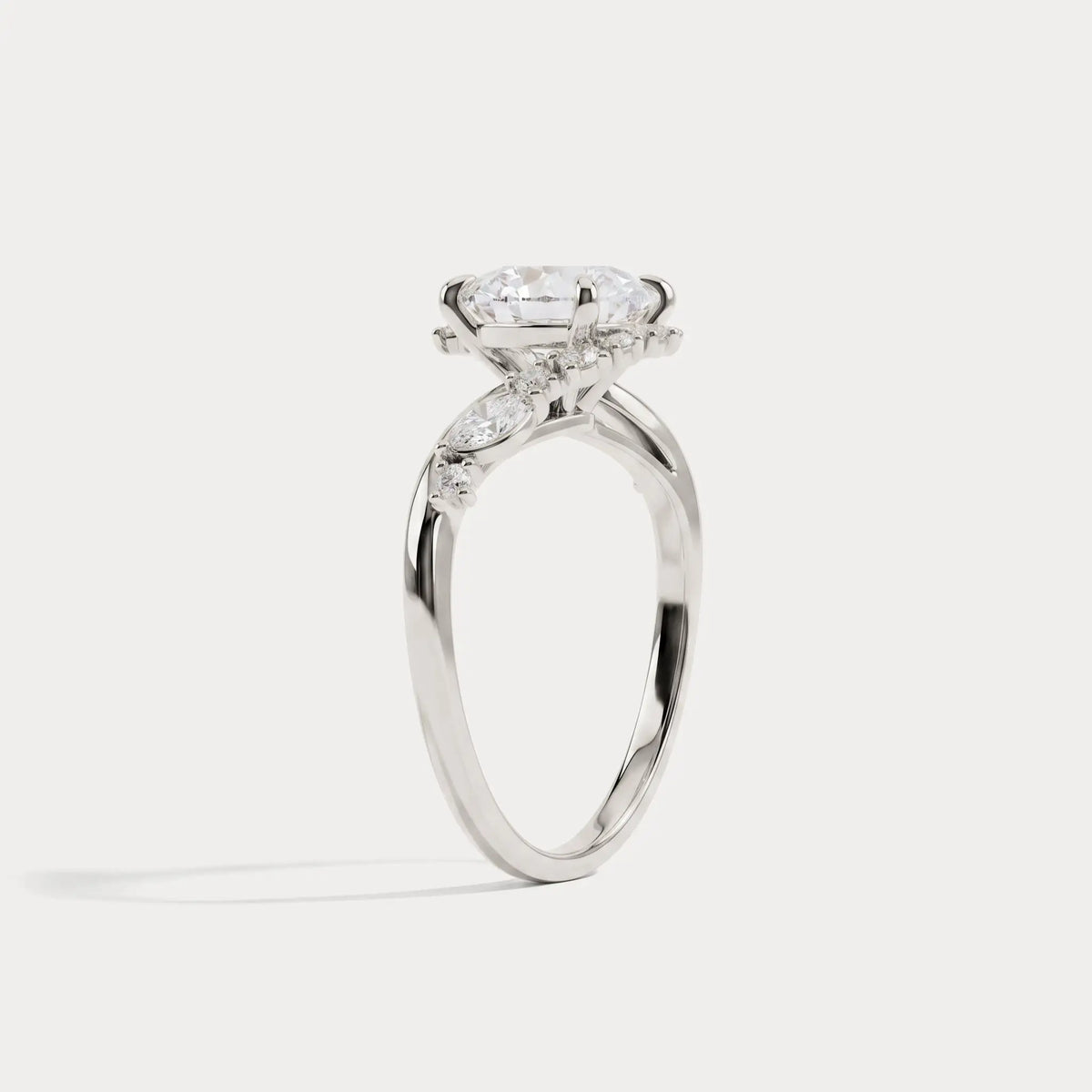 Winona丨Round Cut Lab-Grown Diamond Crossover Engagement Ring - Rings