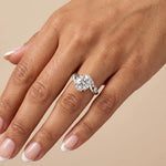 Winona丨Round Cut Lab-Grown Diamond Crossover Engagement Ring - Rings