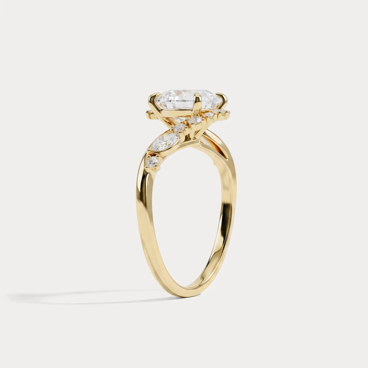 Winona丨Round Cut Lab-Grown Diamond Crossover Engagement Ring - Rings