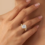 Winona丨Round Cut Lab-Grown Diamond Crossover Engagement Ring - Rings