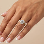 Winona丨Round Cut Lab-Grown Diamond Crossover Engagement Ring - Rings