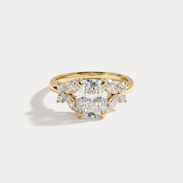 Lettice丨Elongated Cushion Lab Diamond Butterfly Cluster Engagement Ring
