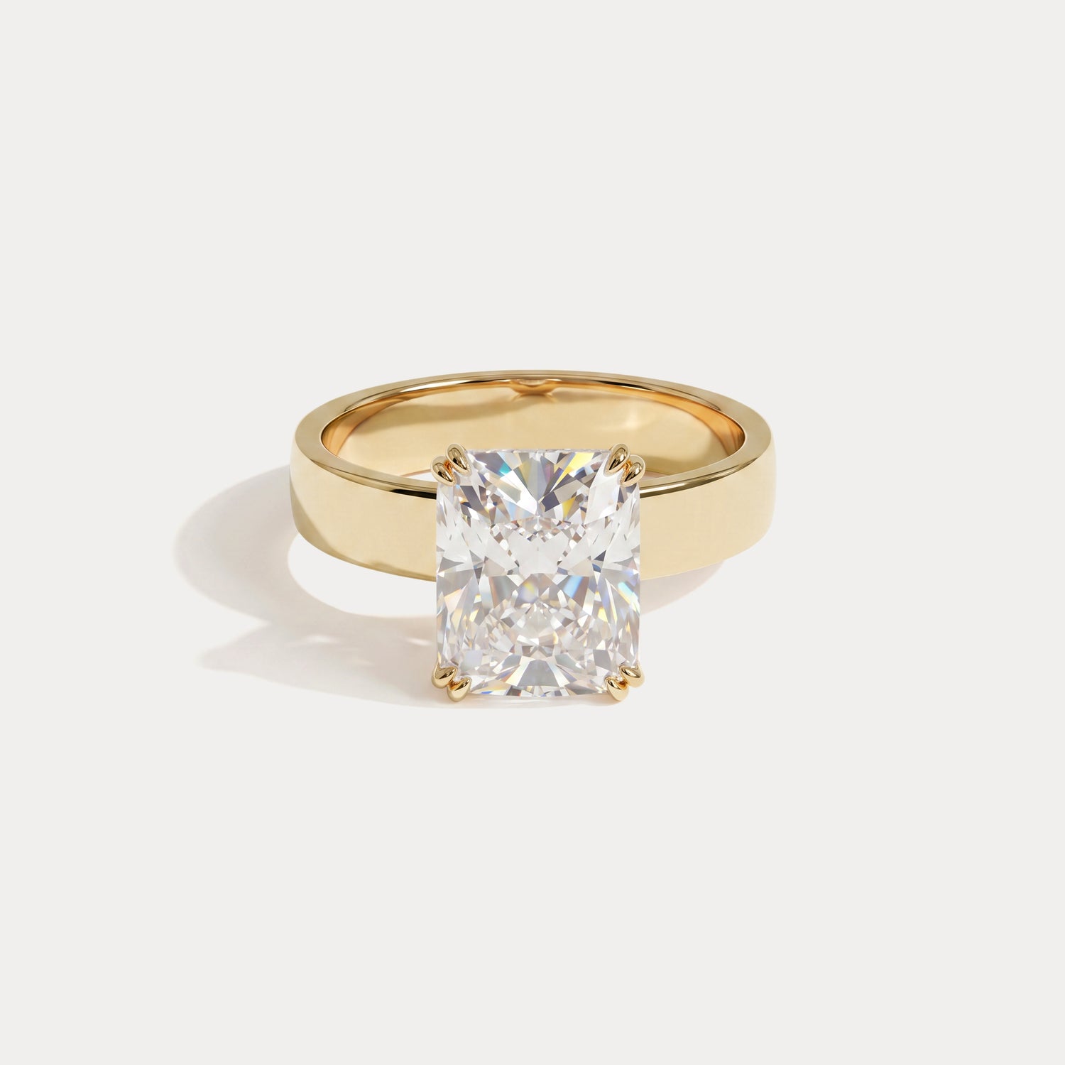 Paloma丨Radiant Cut Lab-Grown Diamond Solitaire Cigar Band Engagement Ring - Rings