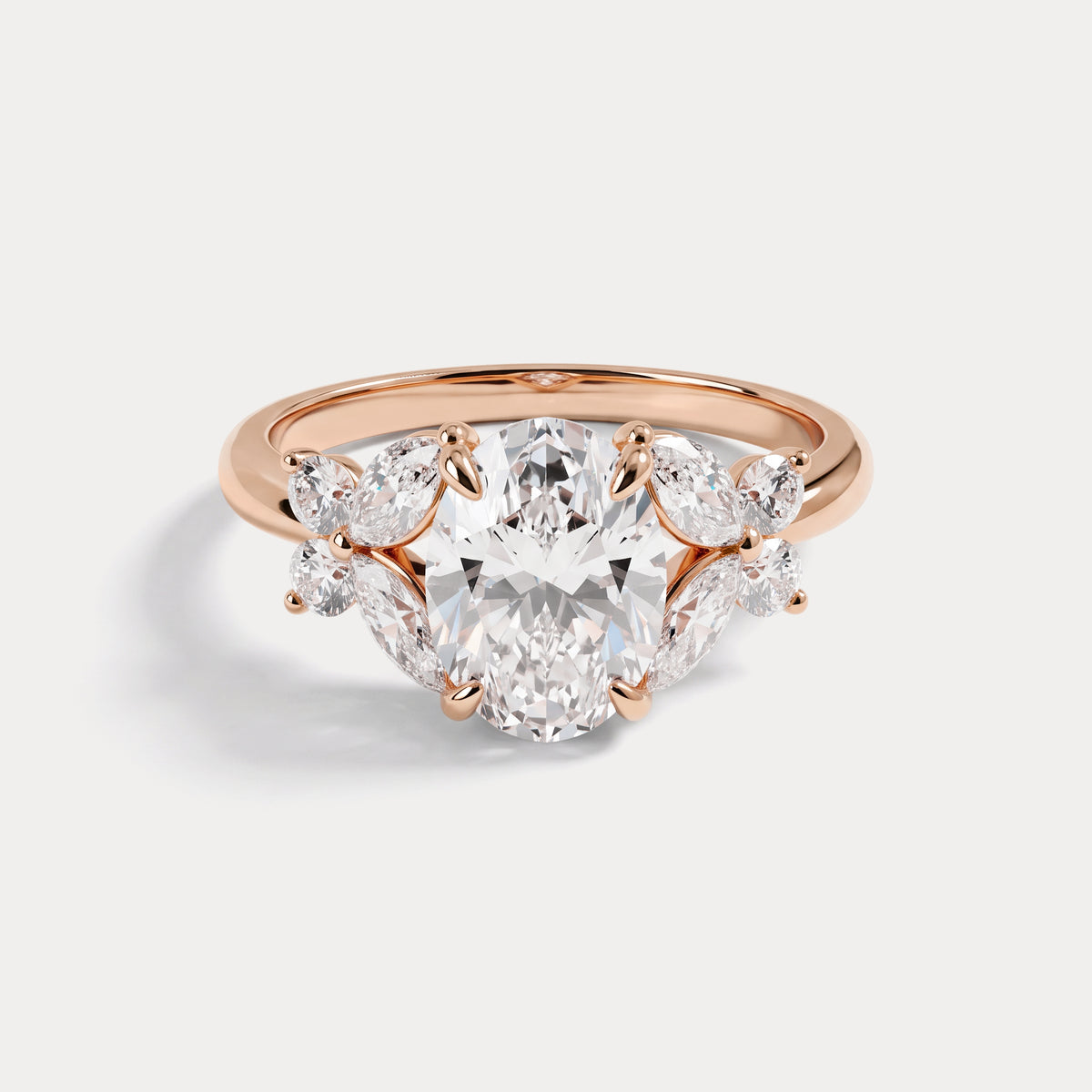 Sylvie丨Oval Lab Diamond Butterfly Cluster Engagement Ring - Rings