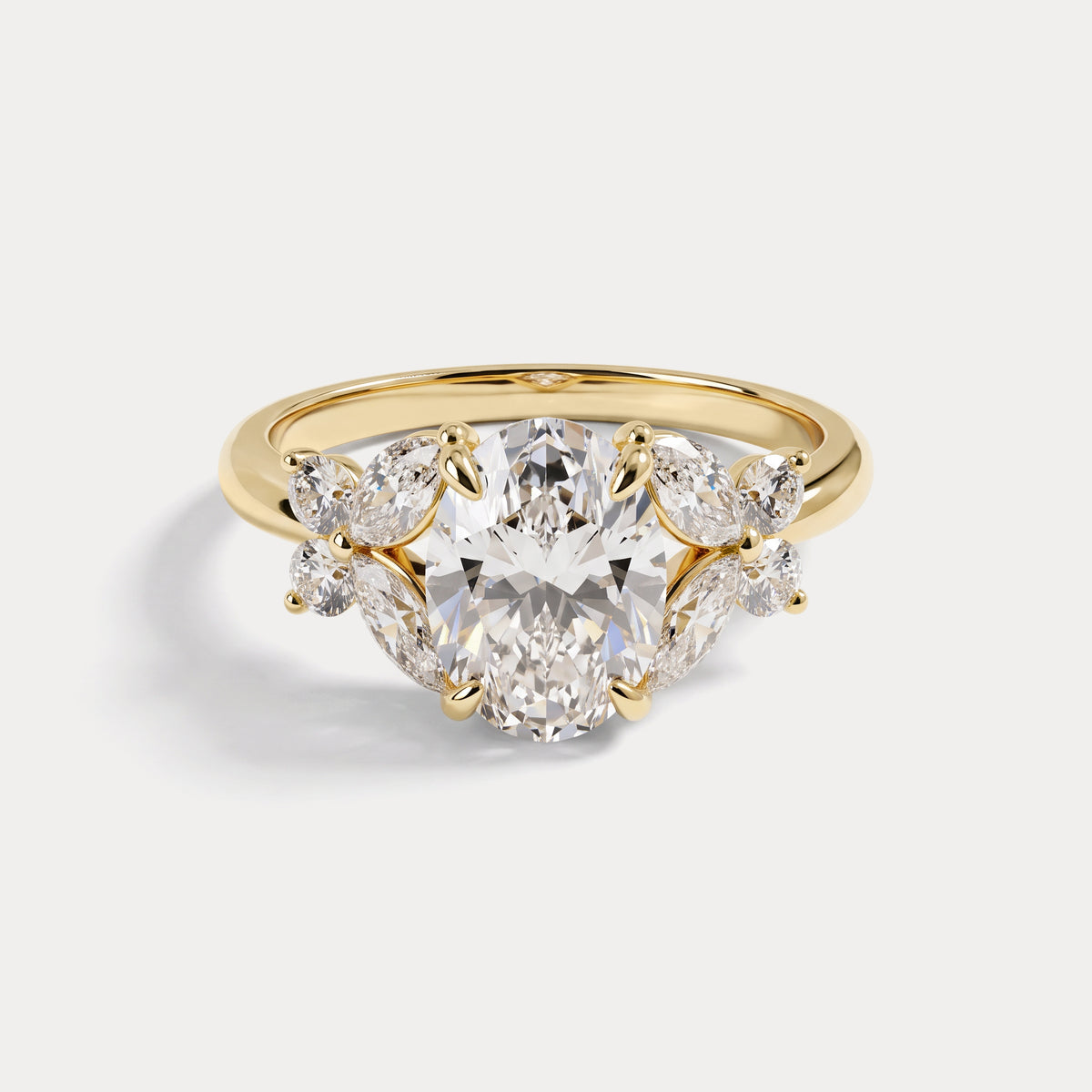 Sylvie丨Oval Lab Diamond Butterfly Cluster Engagement Ring - Rings