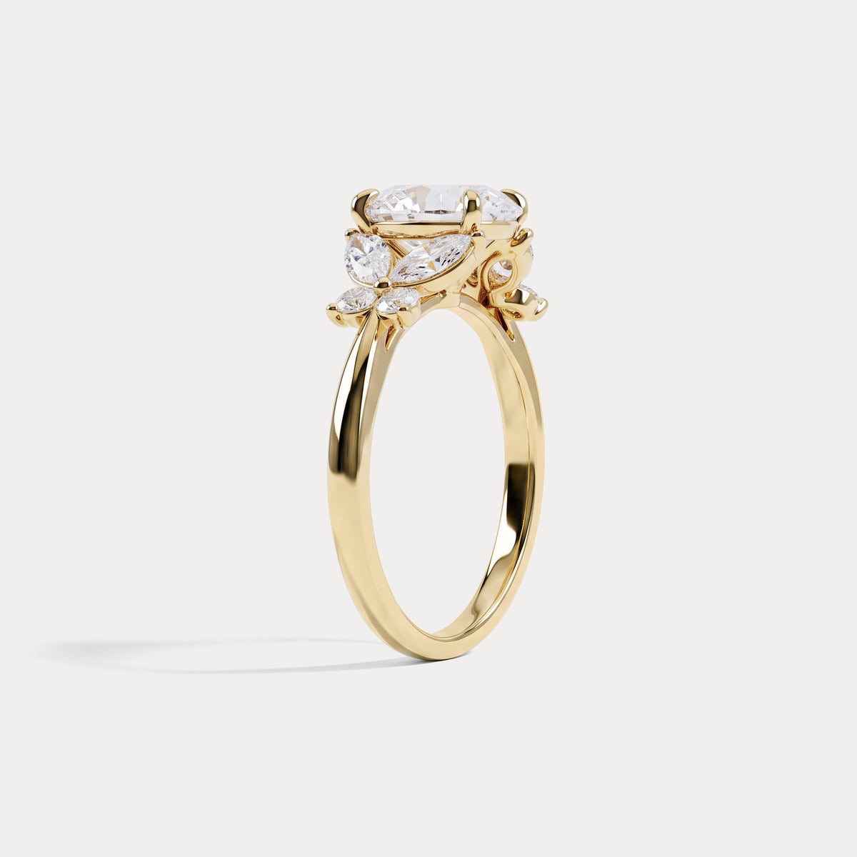 Sylvie丨Oval Lab Diamond Butterfly Cluster Engagement Ring - Rings