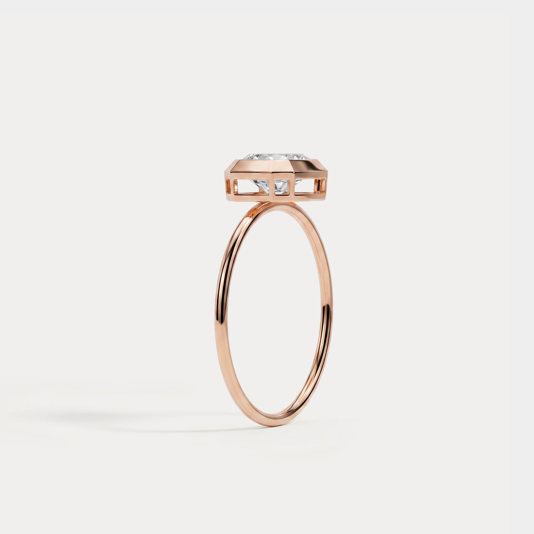 Ivy丨1CT Solitaire Bezel Set Lab Diamond Engagement Ring In 14K Solid Gold/Platinum - Rings