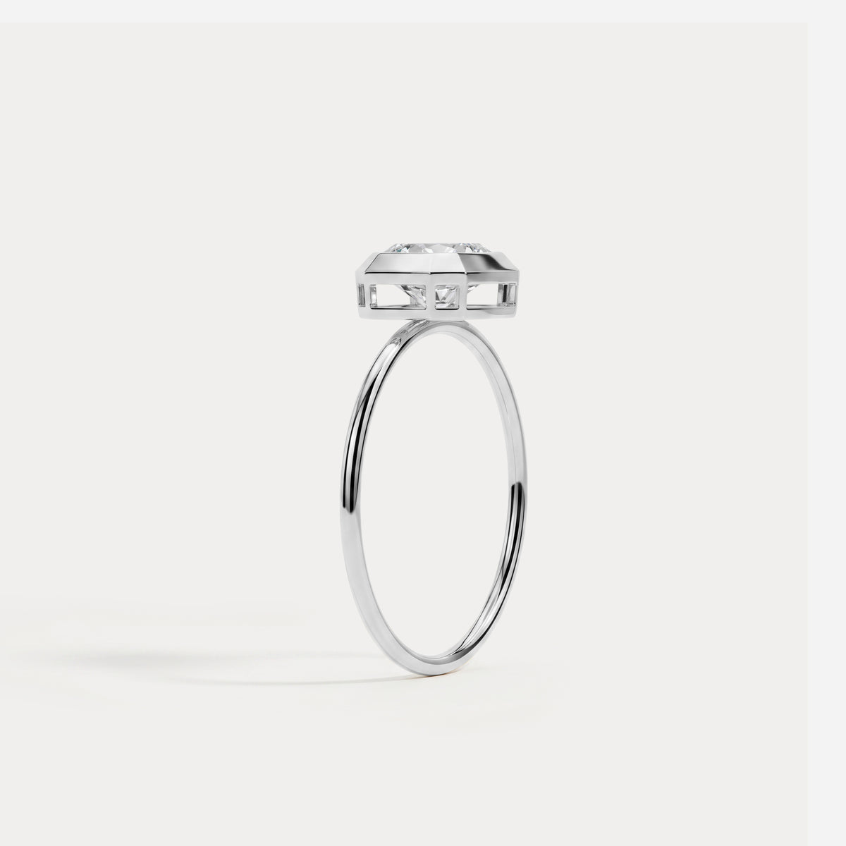 Ivy丨1CT Solitaire Bezel Set Lab Diamond Engagement Ring In 14K Solid Gold/Platinum - Rings