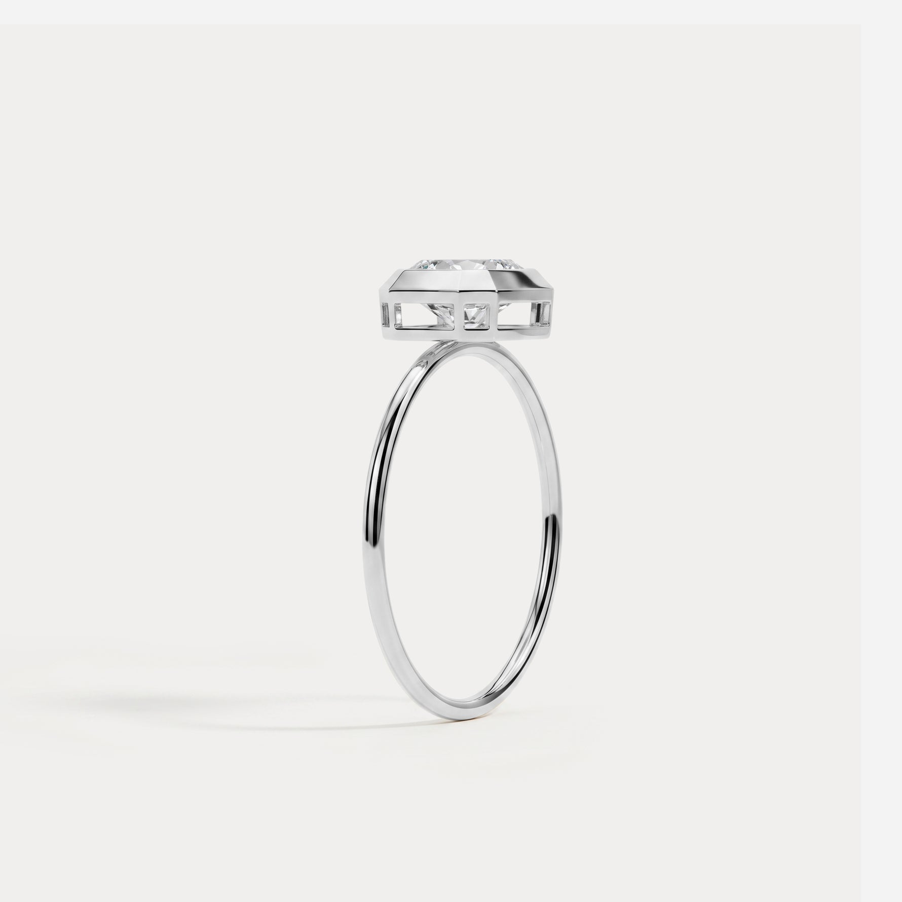 Ivy丨1CT Solitaire Bezel Set Lab Diamond Engagement Ring In 14K Solid Gold/Platinum - Rings