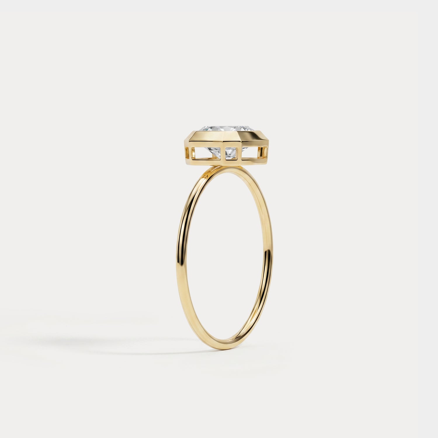 Ivy丨1CT Solitaire Bezel Set Lab Diamond Engagement Ring In 14K Solid Gold/Platinum - Rings