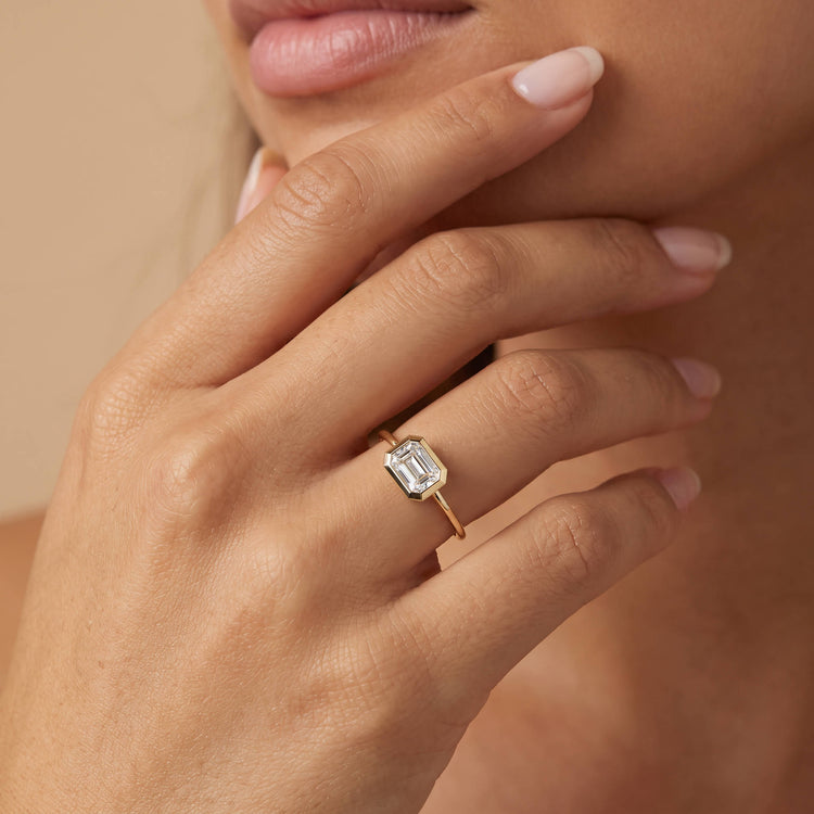 Ivy丨1CT Solitaire Bezel Set Lab Diamond Engagement Ring In 14K Solid Gold/Platinum - Rings