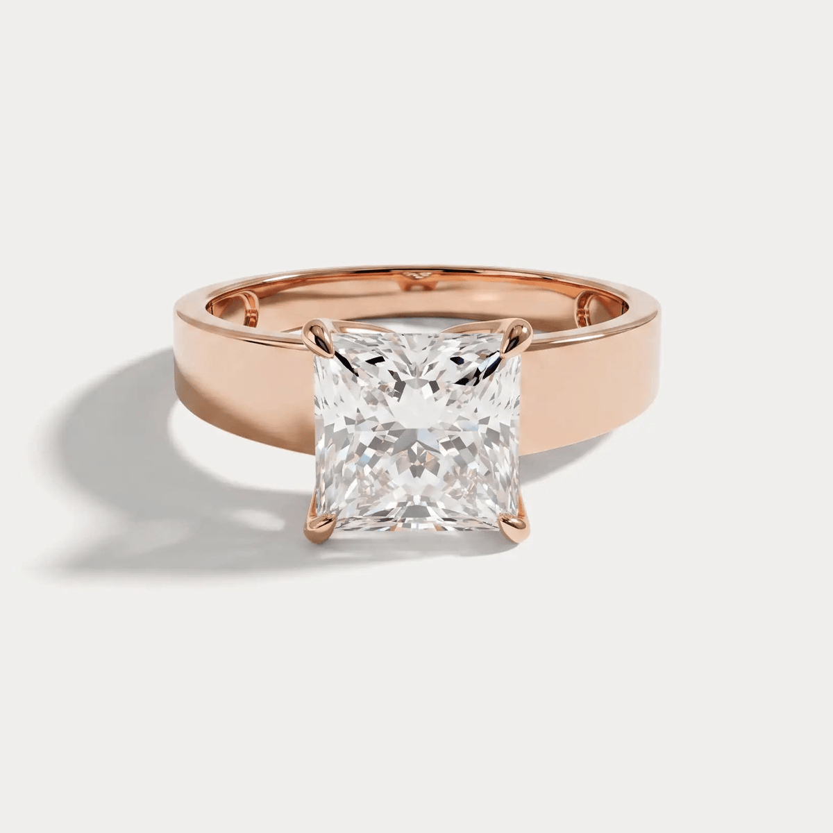 Oriana丨Princess Cut Lab-Grown Diamond Solitaire Cigar Band Engagement Ring - Rings