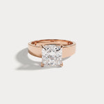 Oriana丨Princess Cut Lab-Grown Diamond Solitaire Cigar Band Engagement Ring - Rings