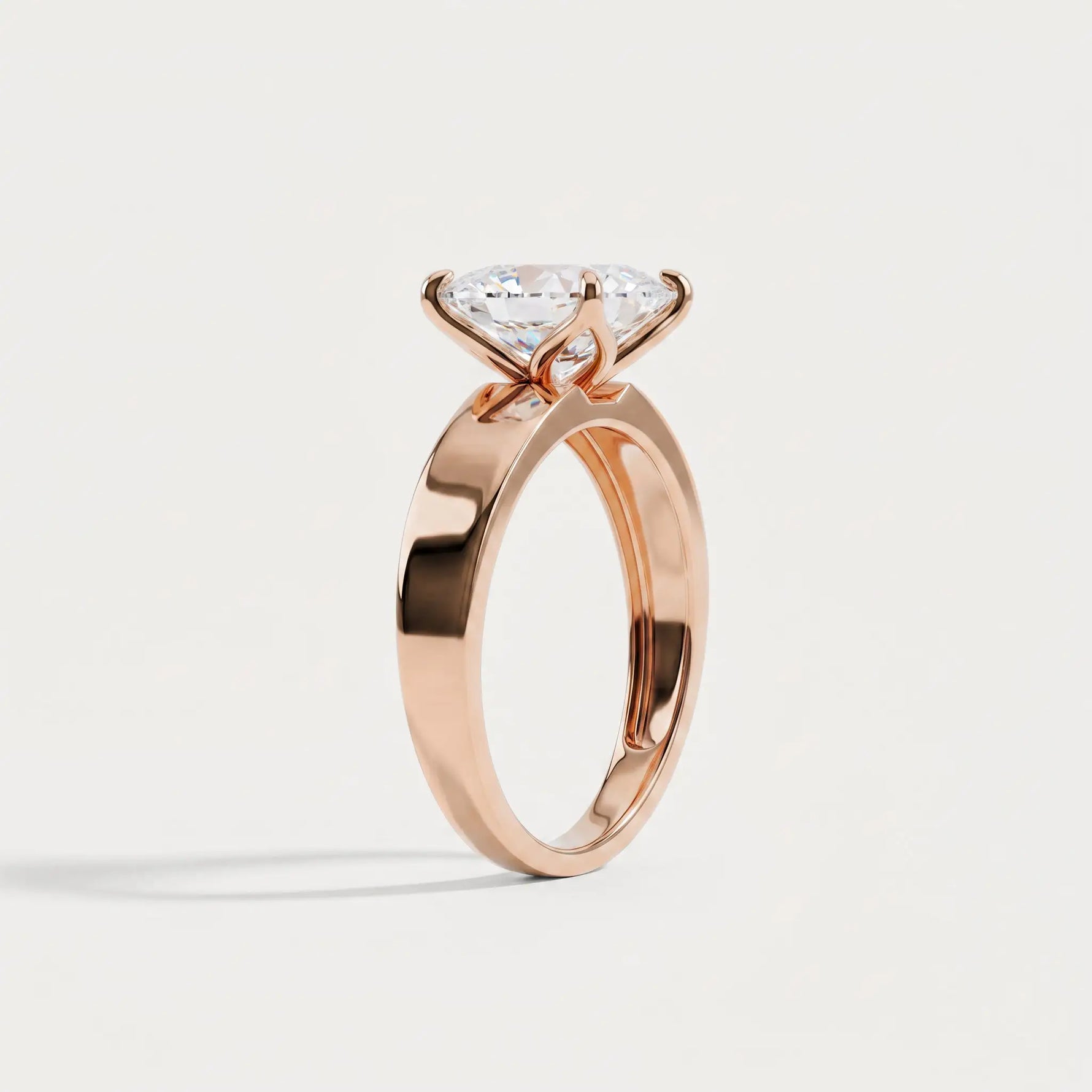 Oriana丨Princess Cut Lab-Grown Diamond Solitaire Cigar Band Engagement Ring - Rings