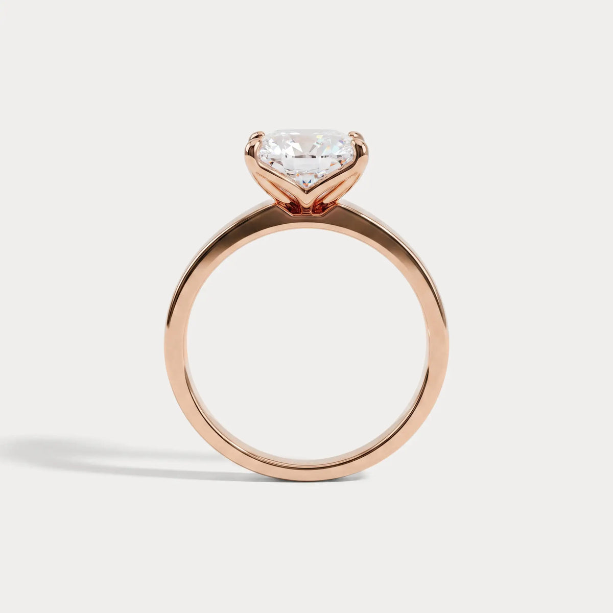Oriana丨Princess Cut Lab-Grown Diamond Solitaire Cigar Band Engagement Ring - Rings