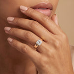 Oriana丨Princess Cut Lab-Grown Diamond Solitaire Cigar Band Engagement Ring - Rings