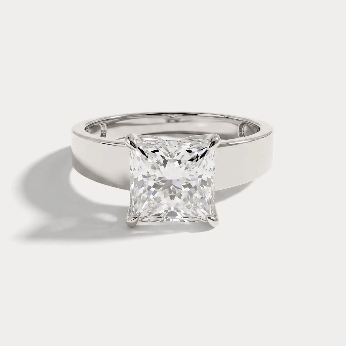 Oriana丨Princess Cut Lab-Grown Diamond Solitaire Cigar Band Engagement Ring - Rings
