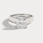 Oriana丨Princess Cut Lab-Grown Diamond Solitaire Cigar Band Engagement Ring - Rings