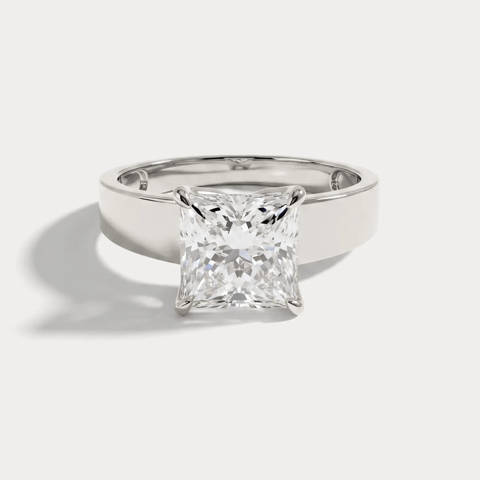 Oriana丨Princess Cut Lab-Grown Diamond Solitaire Cigar Band Engagement Ring - Rings