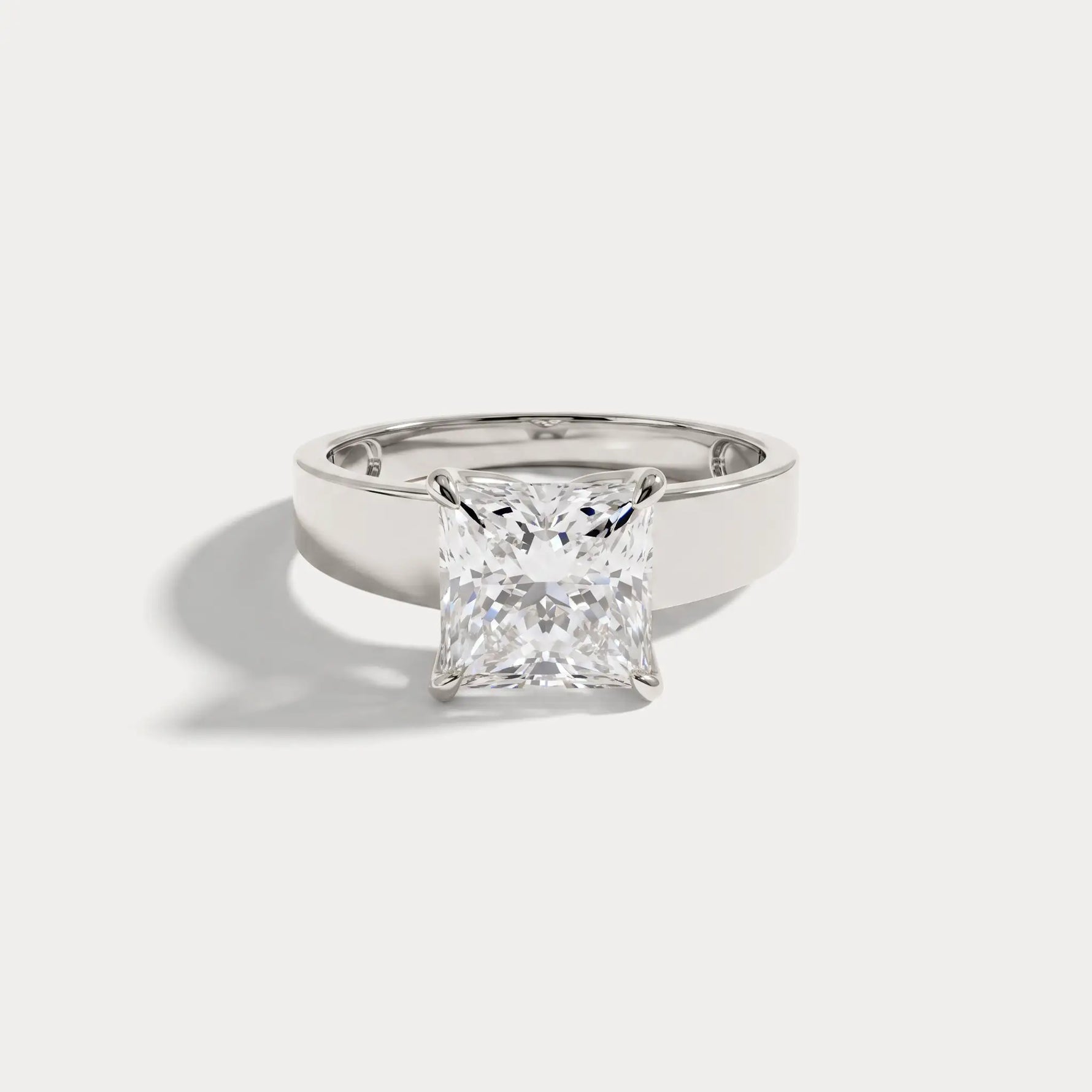 Oriana丨Princess Cut Lab-Grown Diamond Solitaire Cigar Band Engagement Ring - Rings