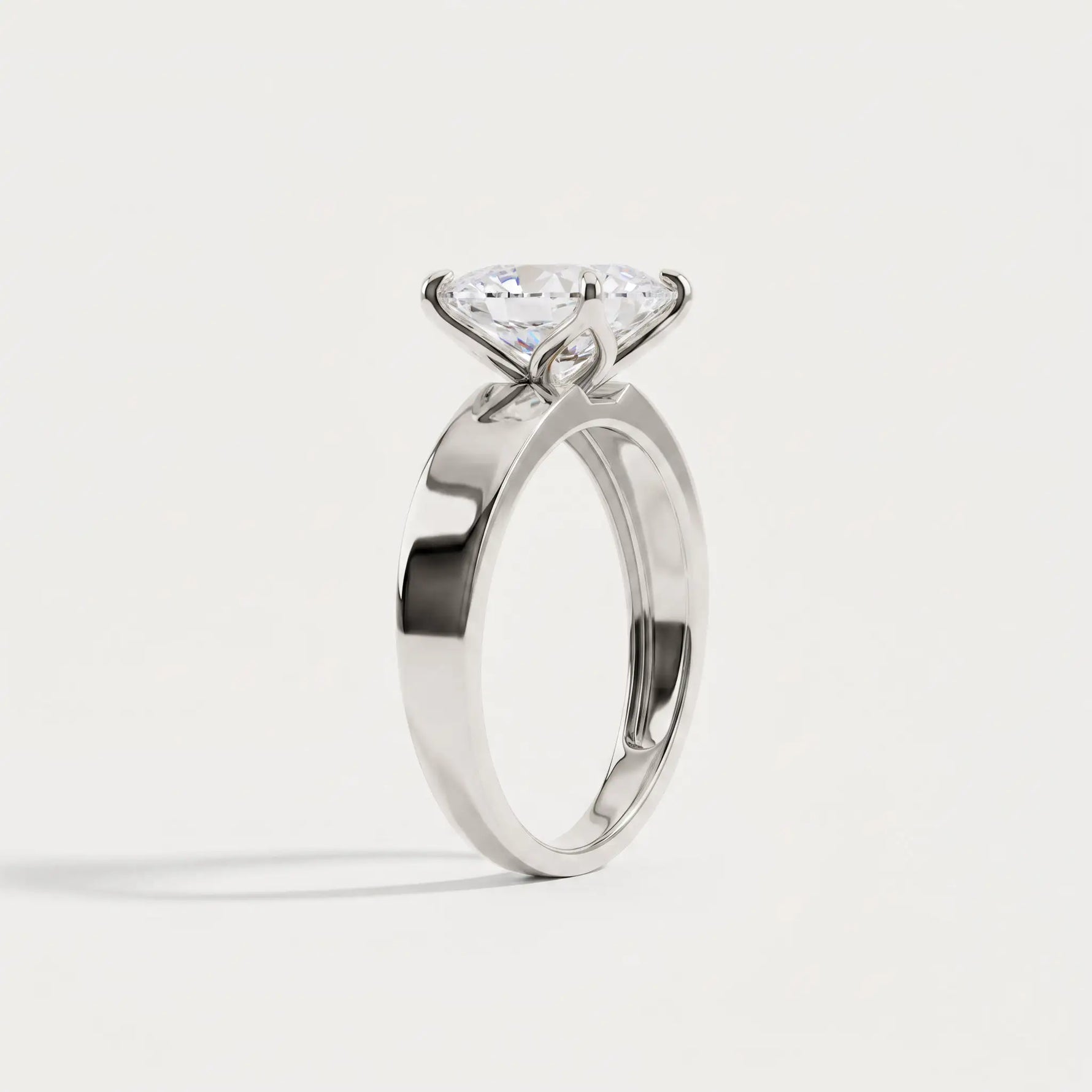 Oriana丨Princess Cut Lab-Grown Diamond Solitaire Cigar Band Engagement Ring - Rings