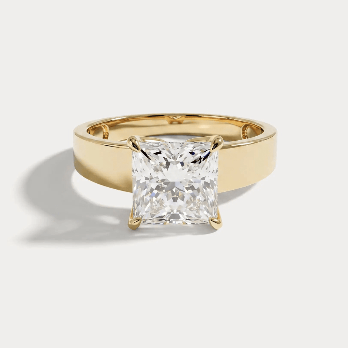 Oriana丨Princess Cut Lab-Grown Diamond Solitaire Cigar Band Engagement Ring - Rings