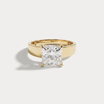 Oriana丨Princess Cut Lab-Grown Diamond Solitaire Cigar Band Engagement Ring - Rings