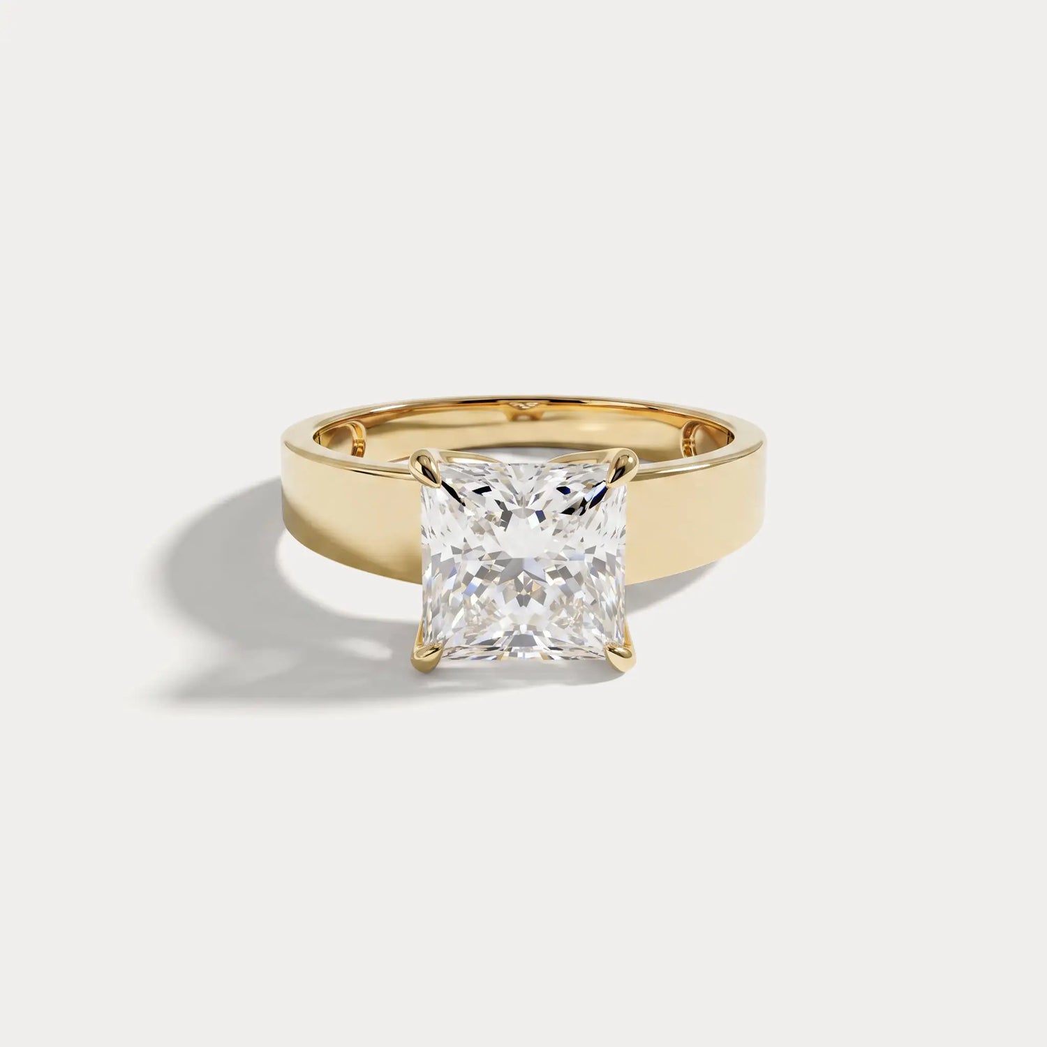 Oriana丨Princess Cut Lab-Grown Diamond Solitaire Cigar Band Engagement Ring - Rings