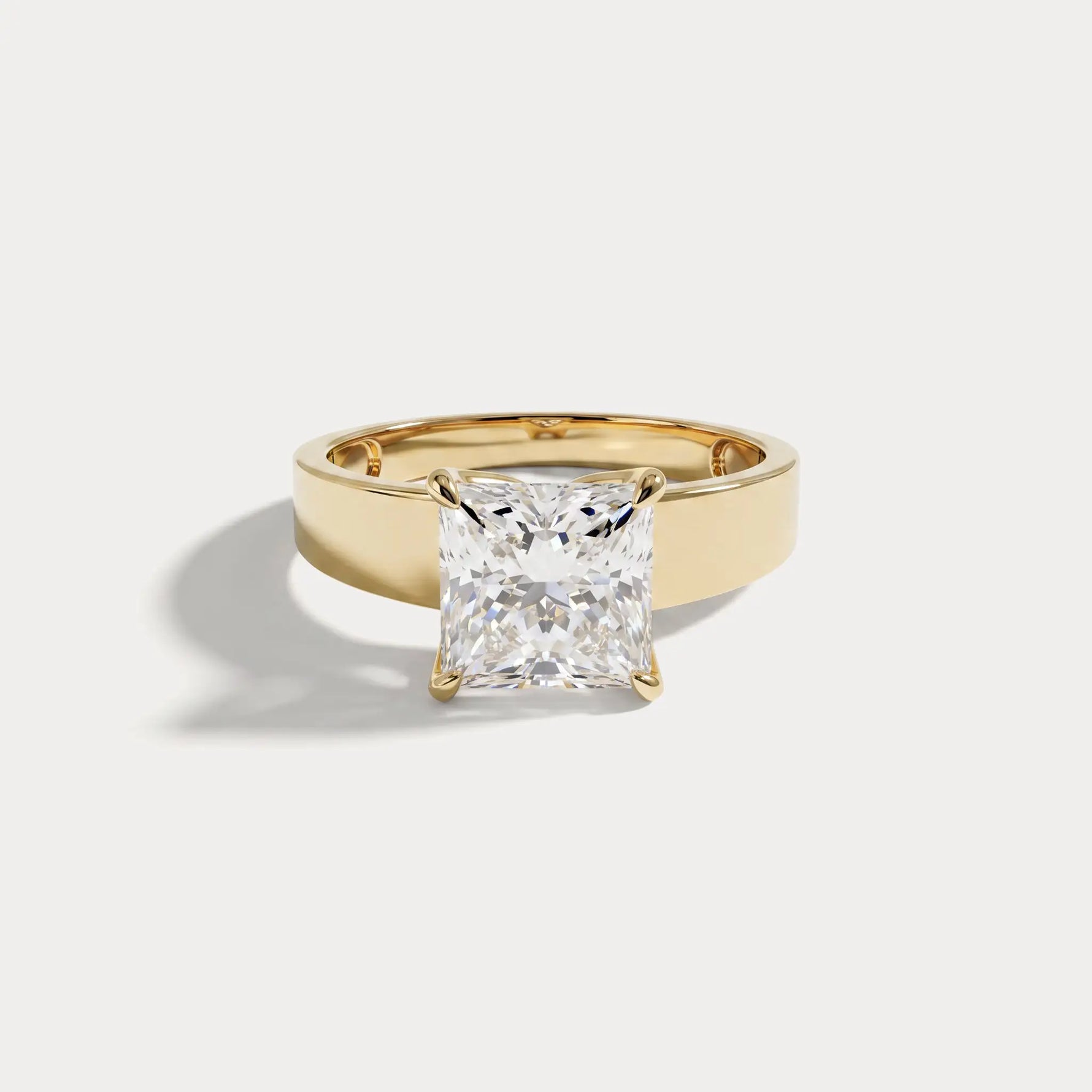 Oriana丨Princess Cut Lab-Grown Diamond Solitaire Cigar Band Engagement Ring - Rings