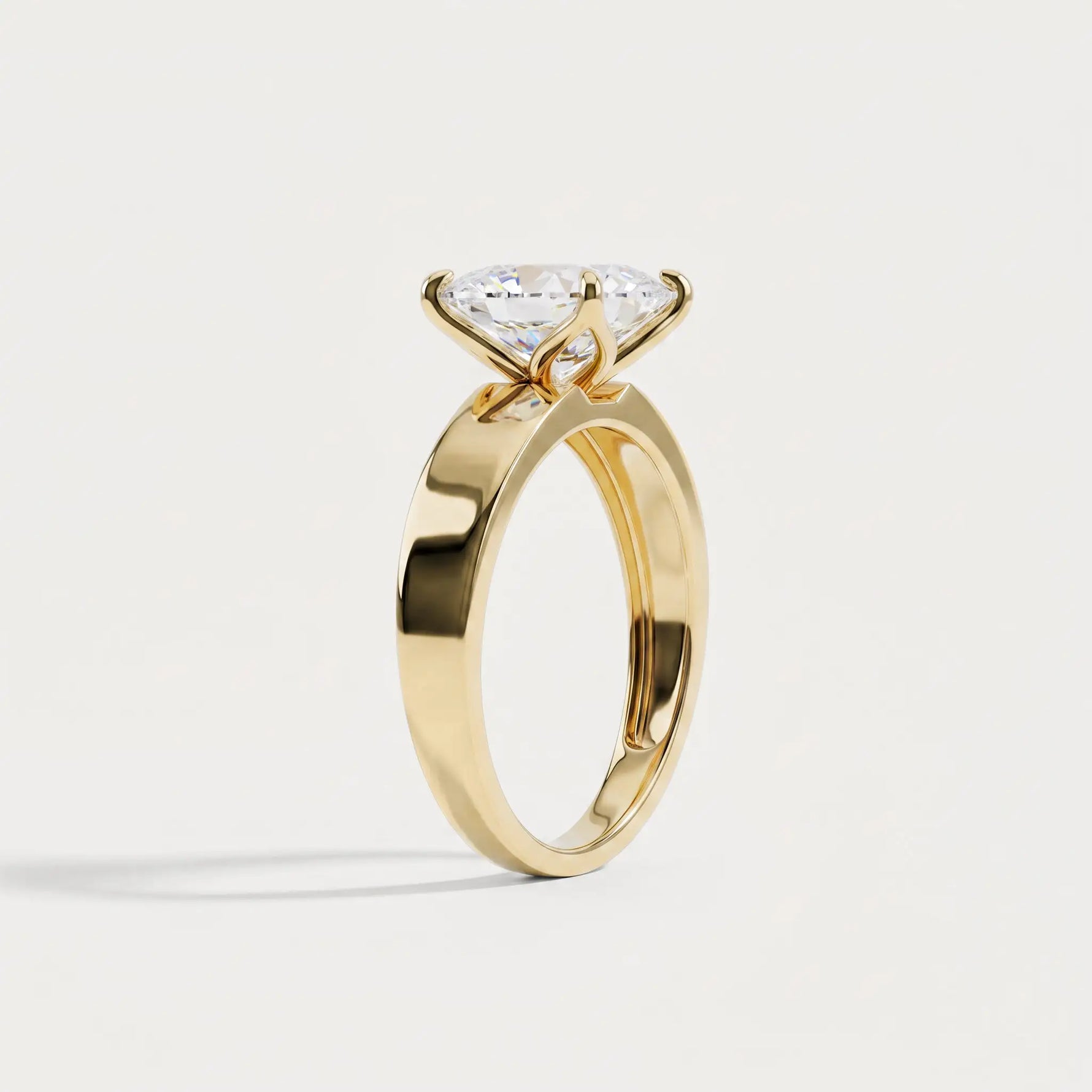 Oriana丨Princess Cut Lab-Grown Diamond Solitaire Cigar Band Engagement Ring - Rings