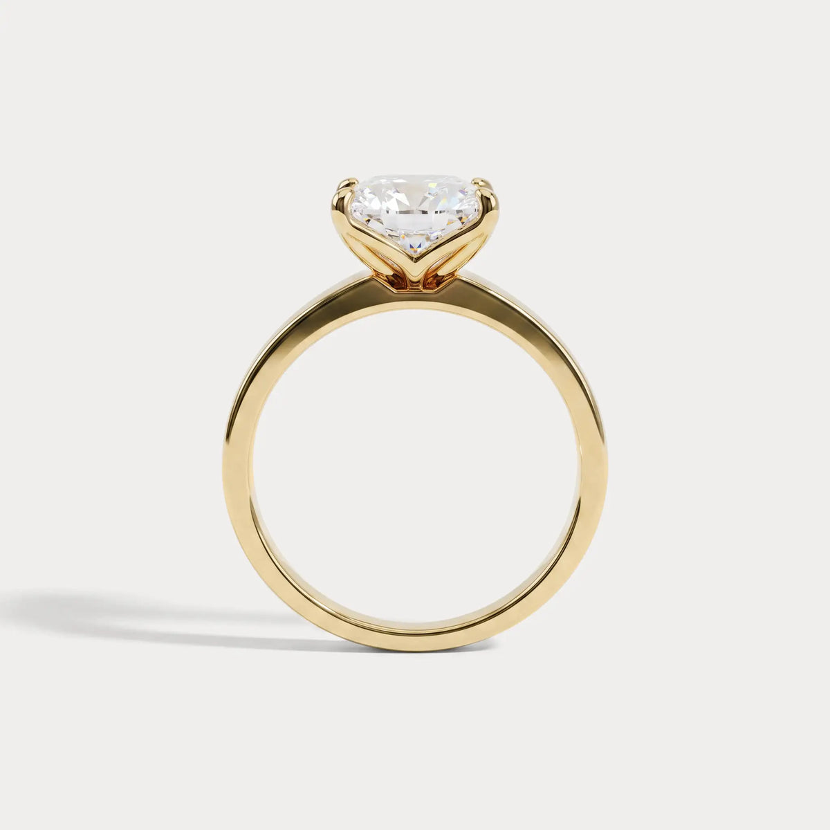 Oriana丨Princess Cut Lab-Grown Diamond Solitaire Cigar Band Engagement Ring - Rings