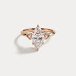 Serilda丨Marquise Cut Lab-Grown Diamond Geometric Accent Engagement Ring - Rings