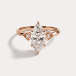 Serilda丨Marquise Cut Lab-Grown Diamond Geometric Accent Engagement Ring - Rings