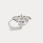 Serilda丨Marquise Cut Lab-Grown Diamond Geometric Accent Engagement Ring - Rings