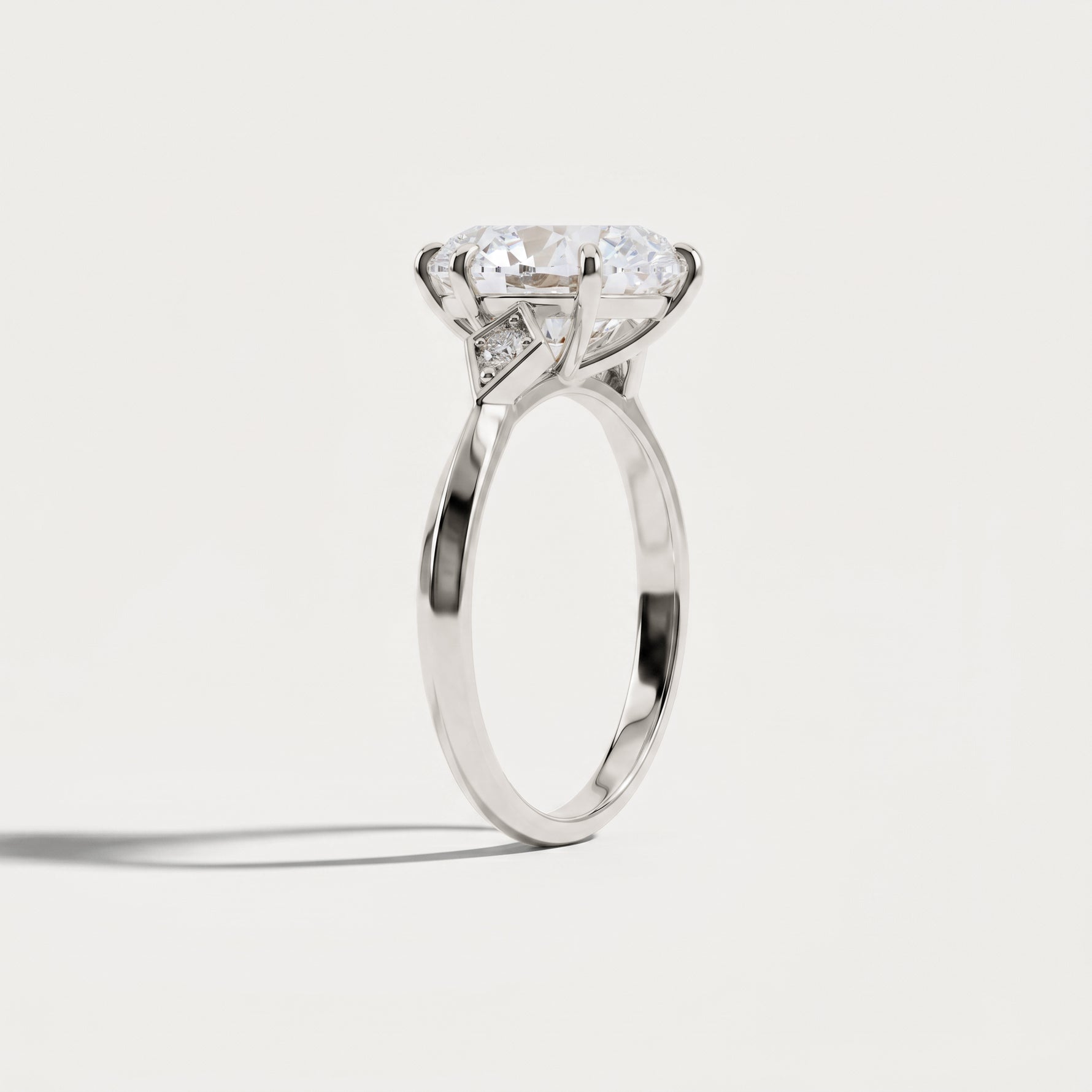 Serilda丨Marquise Cut Lab-Grown Diamond Geometric Accent Engagement Ring - Rings