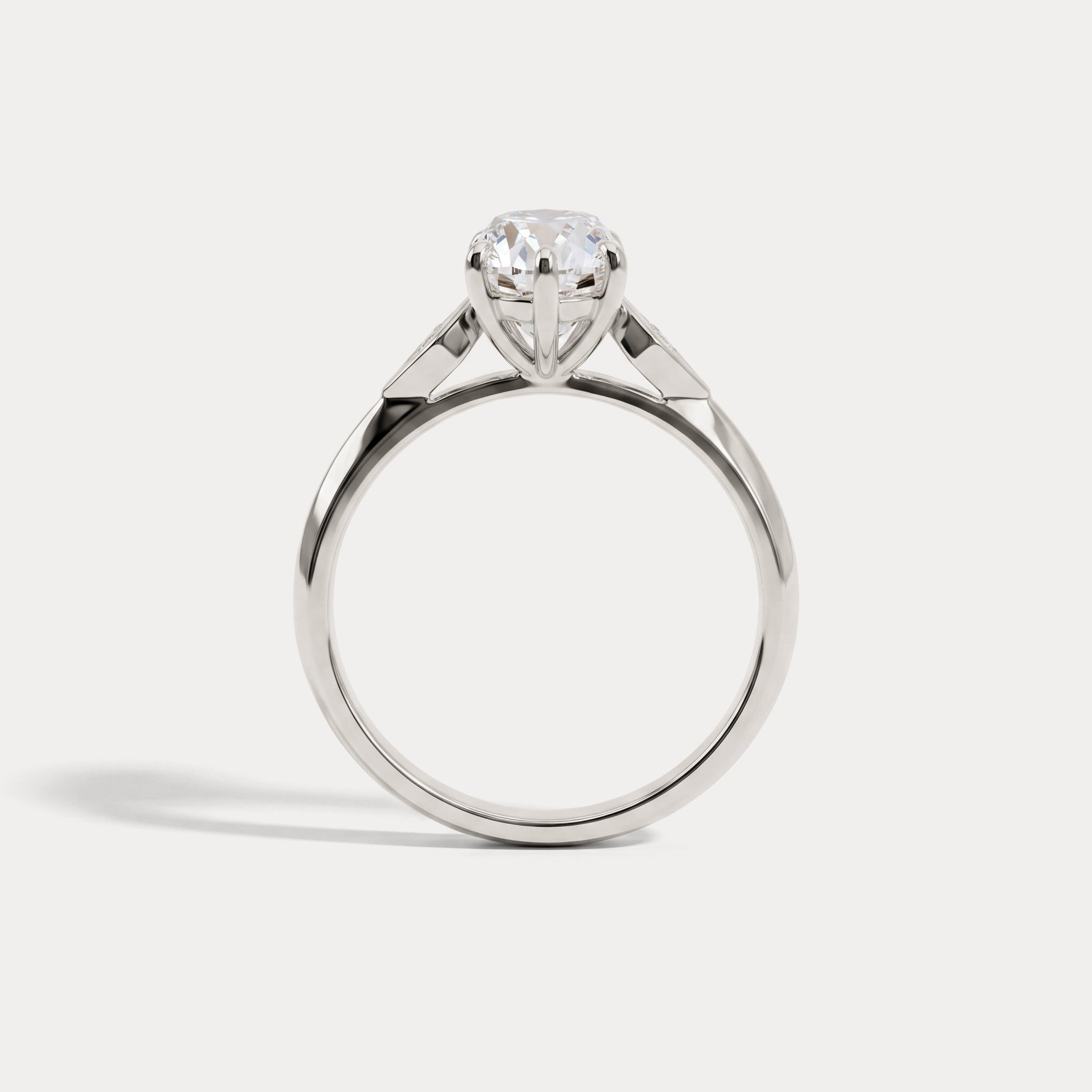 Serilda丨Marquise Cut Lab-Grown Diamond Geometric Accent Engagement Ring - Rings