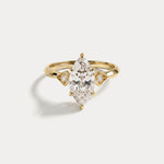 Serilda丨Marquise Cut Lab-Grown Diamond Geometric Accent Engagement Ring - Rings