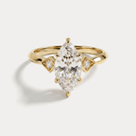 Serilda丨Marquise Cut Lab-Grown Diamond Geometric Accent Engagement Ring - Rings