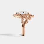Elaine丨Marquise Cut Lab Diamond Ornate Botanical Engagement Ring Set - Rings