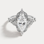 Elaine丨Marquise Vintage Filigree Lab-Grown Diamond Engagement Ring - Rings