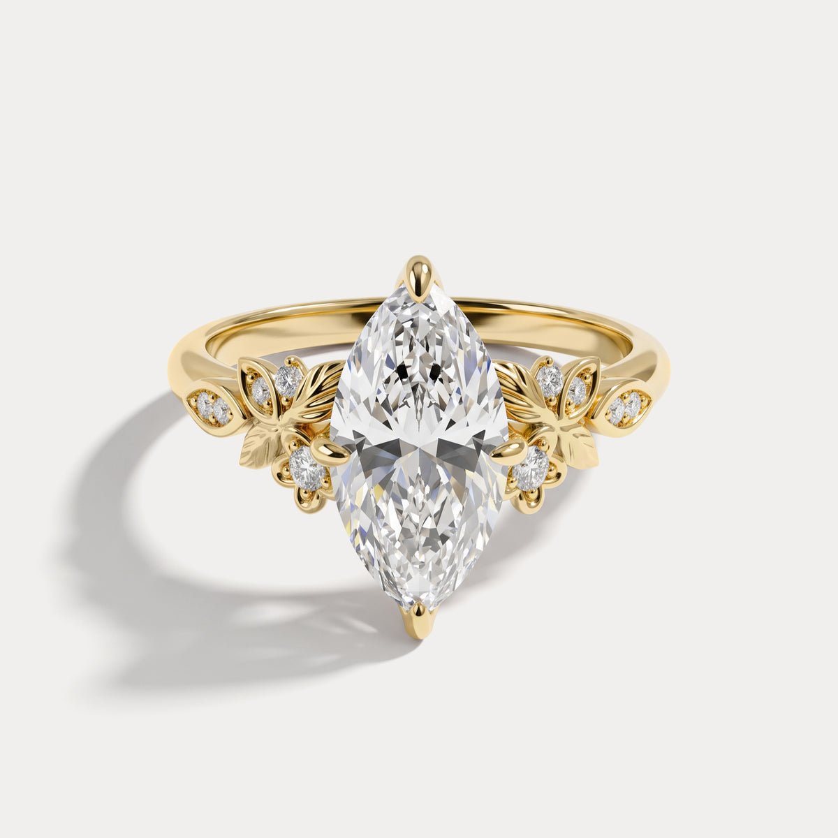Althea丨Marquise Floral Vine Lab-Grown Diamond Engagement Ring - Rings