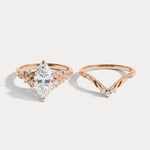 Althea丨Marquise Cut Lab-Grown Diamond Ornate Bridal Ring Set - Rings