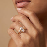 Althea丨Marquise Cut Lab-Grown Diamond Ornate Bridal Ring Set - Rings