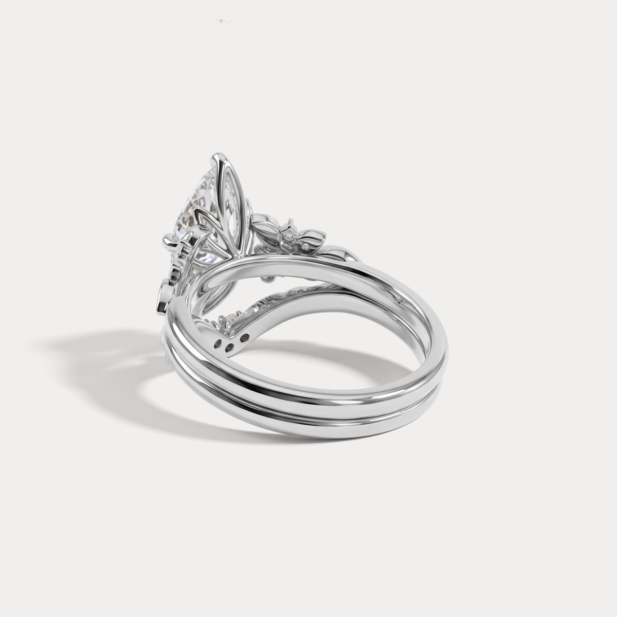 Althea丨Marquise Cut Lab-Grown Diamond Ornate Bridal Ring Set - Rings