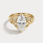 Althea丨Marquise Cut Lab-Grown Diamond Ornate Bridal Ring Set - Rings