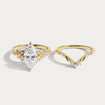 Althea丨Marquise Cut Lab-Grown Diamond Ornate Bridal Ring Set - Rings