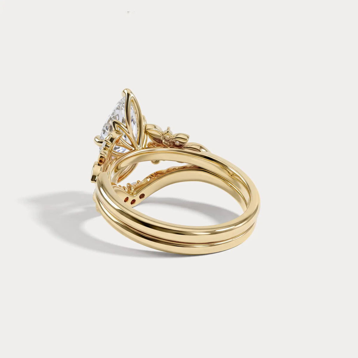 Althea丨Marquise Cut Lab-Grown Diamond Ornate Bridal Ring Set - Rings
